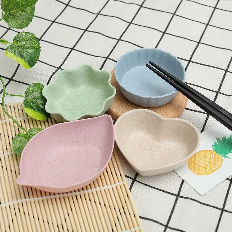 

Kitchen Tableware Vinegar Sauce Seasoning Dish - Leaves Shape Wheat Straw Seasoning Dish Tableware Small Breakfast dish