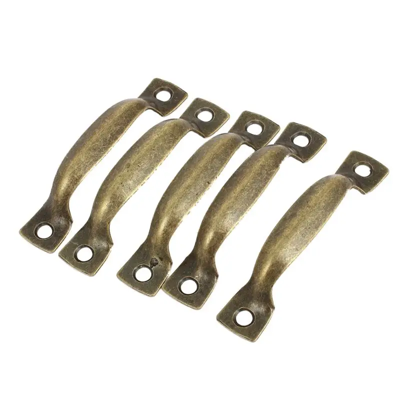 

5 pieces Furniture Door handle Vintage 5.1 cm long bronze tone