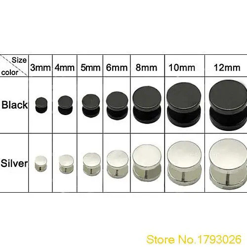 3 4 5 6 8 10 12 mm Men Women Girl Cool Barbell Punk Gothic Stainless Steel Studs Earrings 4T8P | Украшения и аксессуары