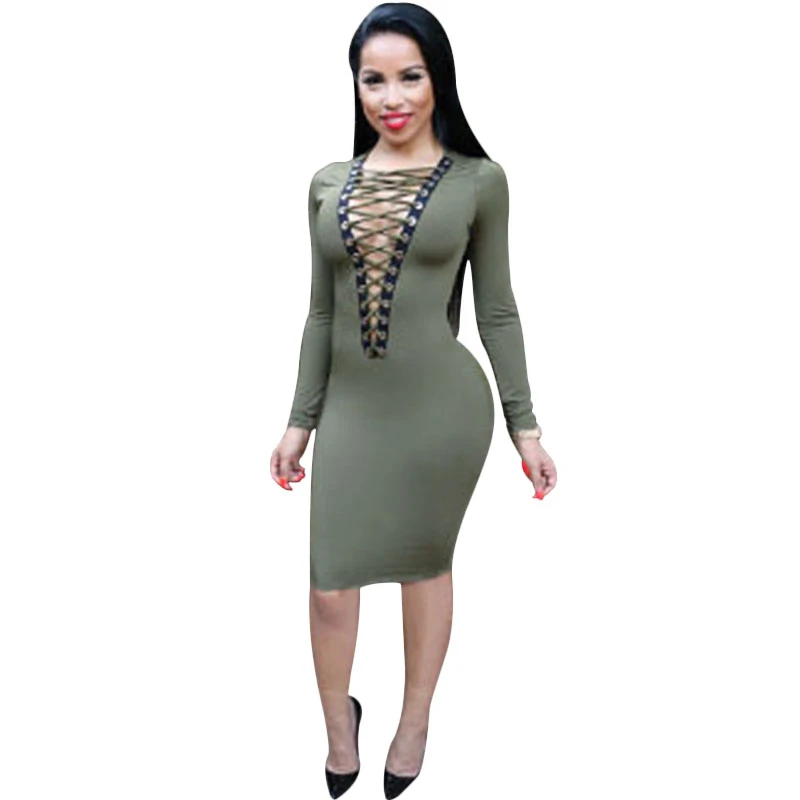 criss cross front bodycon dress