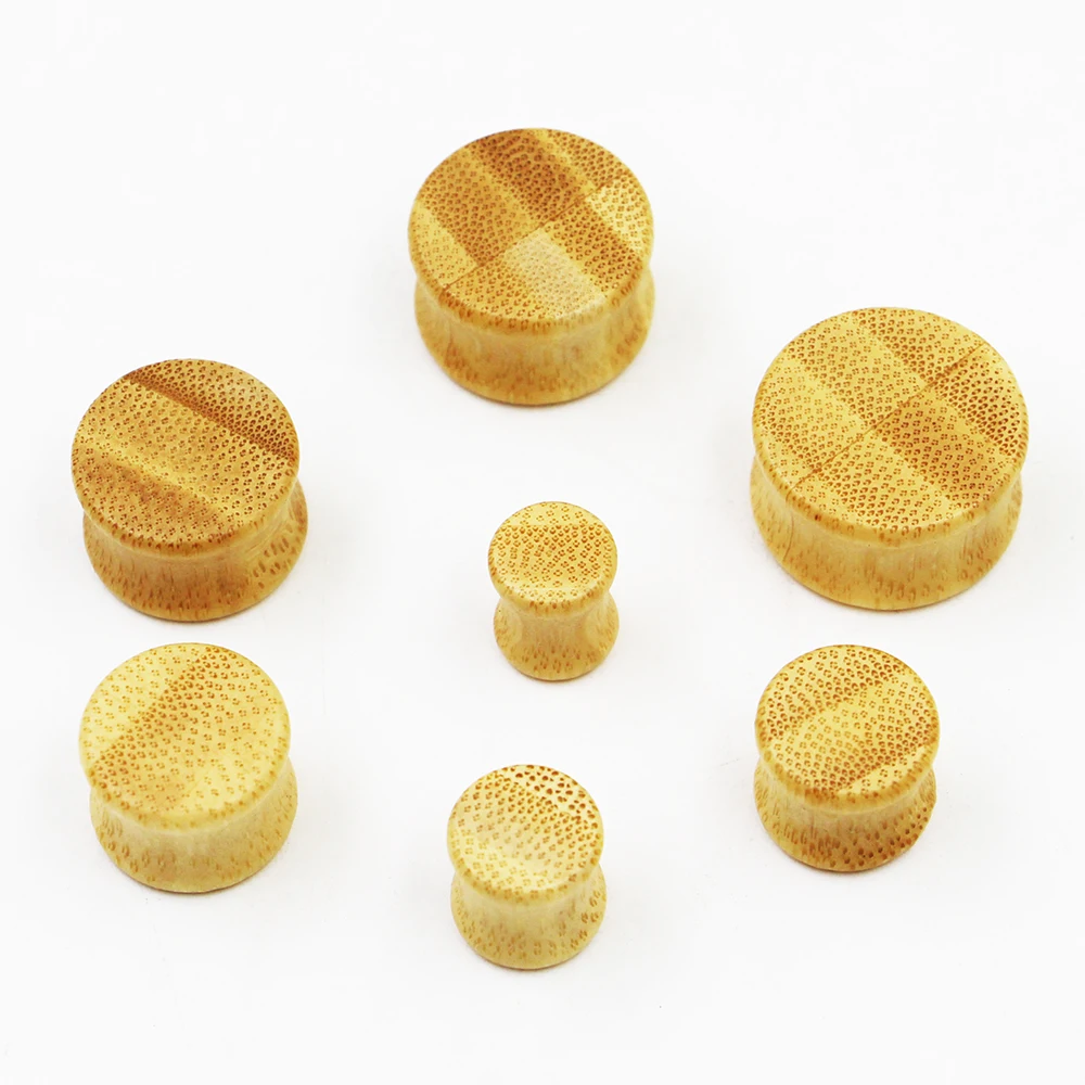 Wholesale 8mm 20mm Bamboo Wood Solid Plug Gauges Wooden Saddle Ear