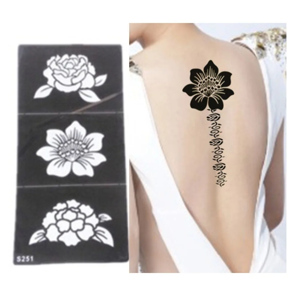 5 unids plantilla del tatuaje de flores tatuaje plantillas 5 unids plantilla del tatuaje de flores tatuaje plantillas