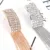 Delicado Glitters Cristal da Cor do Ouro Longa Tassel Dangle Brincos para As Mulheres Brinco Gota Brinco Moda Jóias Presentes de Casamento