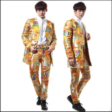 Китайский стиль костюмы для мужчин свадебное платье Модная одежда Винтаж костюм халаты с вышивкой пальто певица костюмы для выступлений