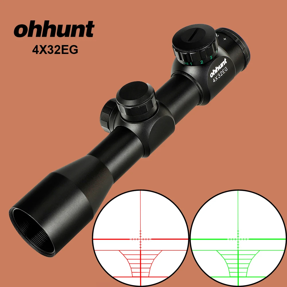 Ohhunt 4X32 EG охотничий прицел оптика дальномер Сетка красный зеленый с подсветкой