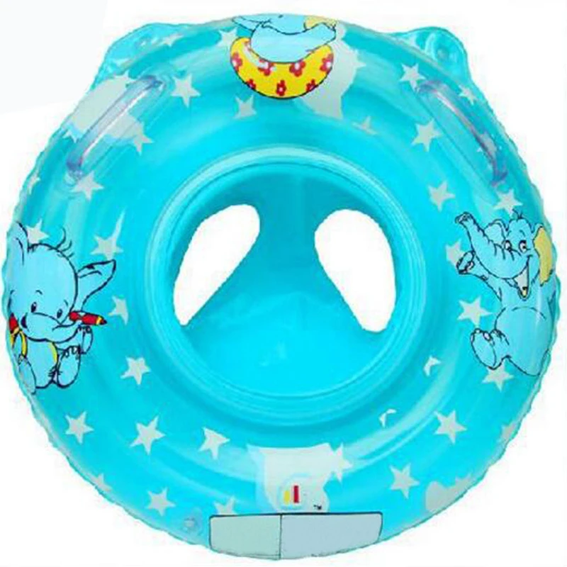 1 шт., прекрасный мягкий Надувной Детский круг для плавания, ручки для малышей, безопасная помощь для малышей, синий/светло-розовый Поплавковый круг