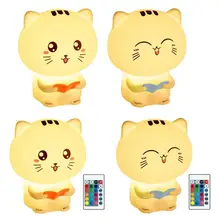 Мультяшный милый кот силиконовые светящиеся игрушки креативные прикроватные настольные животные игрушечная лампа-Up Cat Детские игрушки