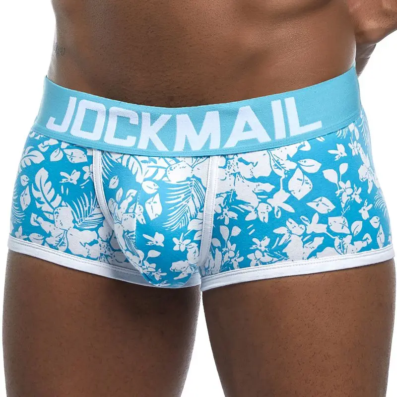 JOCKMAIL, мужские трусы, дышащие боксеры, хлопок, сексуальное мужское нижнее белье, u-образный выпуклый мешочек, трусы с принтом, 17 моделей, боксеры, шорты