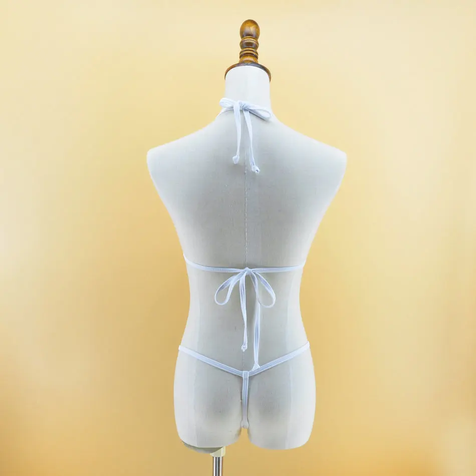 Экстремально сексуальное Белое Женское микро-бикини, купальные костюмы, сексуальные пляжные банные мини Треугольные бикини, купальный комплект нижнего белья, женская одежда для плавания