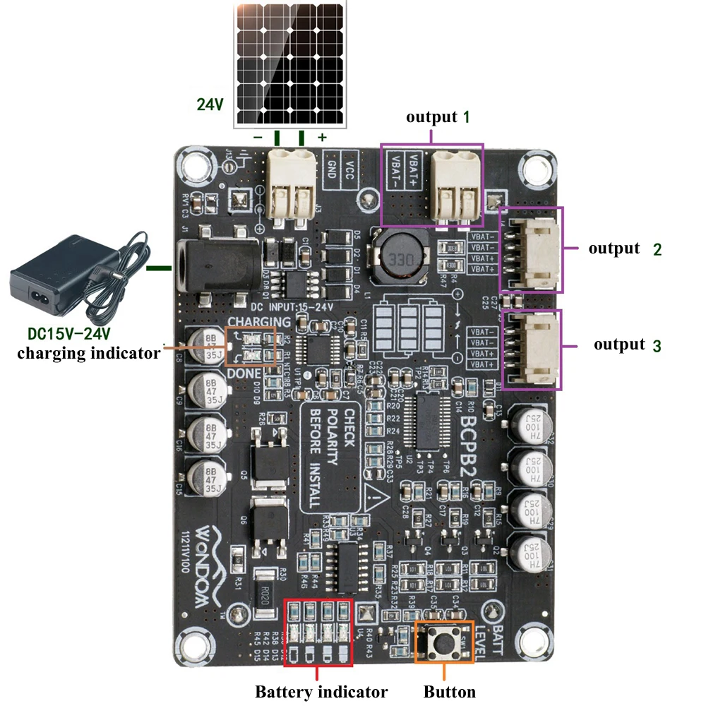 bateria de lítio de carregamento solar com
