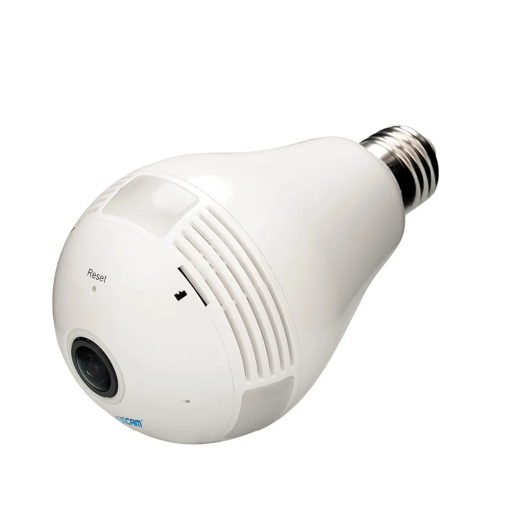 NEW ESCAM Watt QP135 Bulb Type Panoramic WIFI IP Camera H.264 1.3MP Two Way Audio Motion Detection Support 128G TF Card (32)