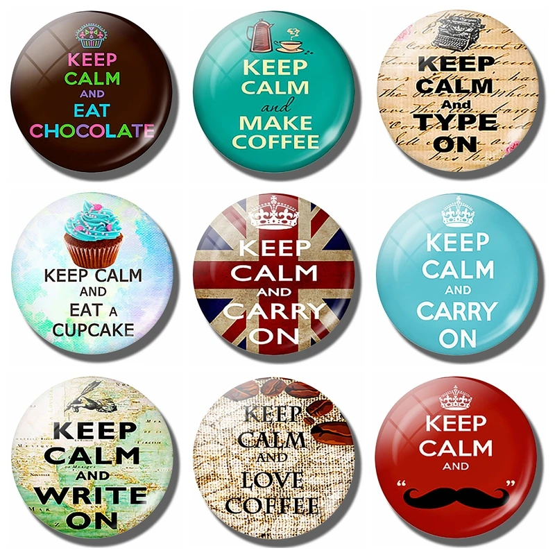 

Keep Calm and Type on 30 MM Fridge Magnet Keep Calm Cat Pet Glass Cabochon Magnetic Refrigerator Stickers Note Holder Home Decor