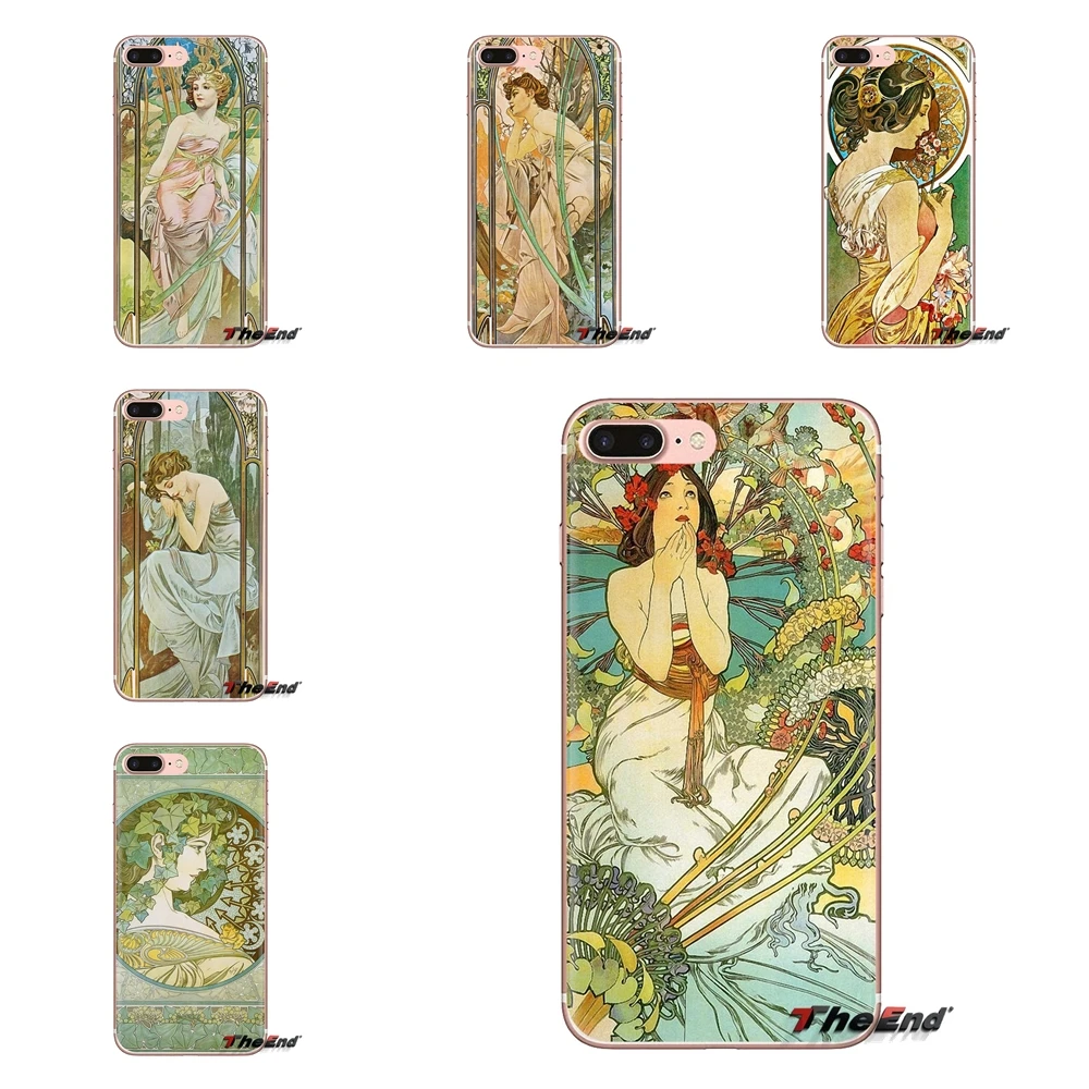

For Xiaomi Mi4 Mi5 Mi5S Mi6 Mi A1 A2 5X 6X 8 9 Lite SE Pro Mi Max Mix 2 3 2S art poster ALPHONSE MUCHA Soft Transparent Bag Case