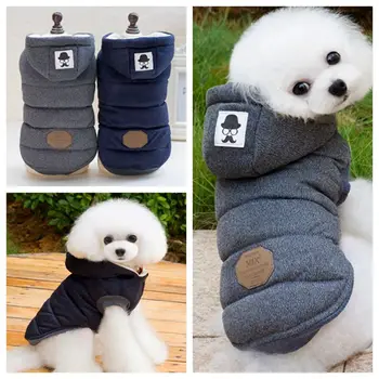 

Two Feet Winter Dog Clothes Blue Grey Color S-xxl Size For Choice Super Warm And Soft Cotton Padded Dog Winter Pet Dog Jacket