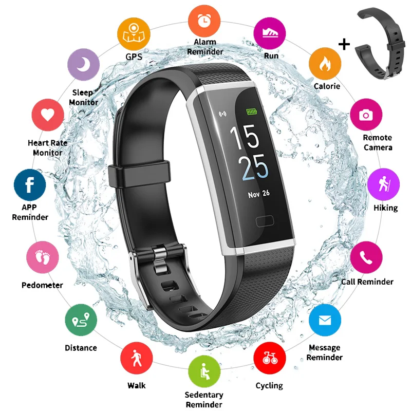 

Color Screen Smart Watch Men Women Sport Smart Bracelet Fitness Tracker Heart Rate Monitor IP68 Waterproof For IOS Android GPS