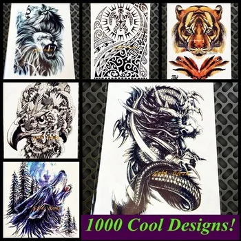 1PC Sexy men women temporary tattoo stickers GQS-A061 Evil roaring Chinese Dragon paw design waterproof Transferable arm Tattoos