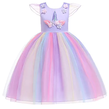 

Girls Dress Unicorn Rainbow Dresses for Girls Princess Birthday Wedding Party Dress Unicorn Costume Vestidos Fantasia Infantil