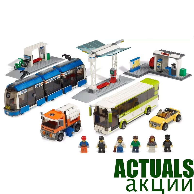 

Lepin 02023 968PCS DIY Building Blocks Bricks Compatible legoINGly City 8404 Public Transport Station Set Toys for children gift