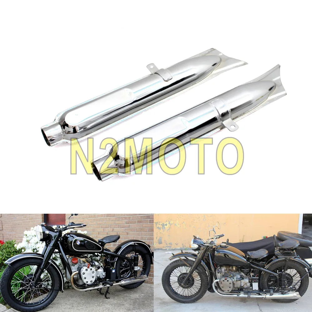 1 Pair Chrome Fishtail Exhaust Muffler 24HP 32HP Engine