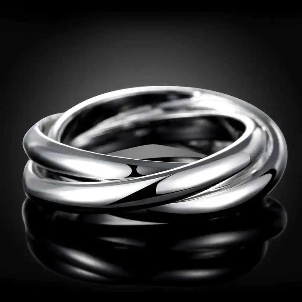 Высококачественные обручальные кольца для женщин, модные кольца 925,, посеребренные три круга 6 7 8 9, ювелирные изделия Anillos Mujer