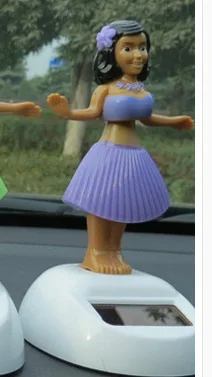 OHANEE Twisted ass beautiful hula girl Solar Doll car ornament Shake Doll Dance pendant decoration accessories - Название цвета: Фиолетовый