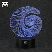 Креативный абстрактный 3D лампа интересный акриловый USB Декор для дома, настольный светодиодный светильник с пультом дистанционного управления Ночной свет Хуэй Юань бренд