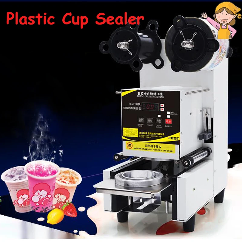 Automatic Sealing Machine Milk Tea Cup Sealer for Soya-Bean Milk Pearl Tea Shop Commercial Plastic Cup Sealing Machine FW-95 Automatic Sealing Machine Milk Tea Cup Sealer for Soya-Bean Milk Pearl Tea Shop Commercial Plastic Cup Sealing Machine FW-95