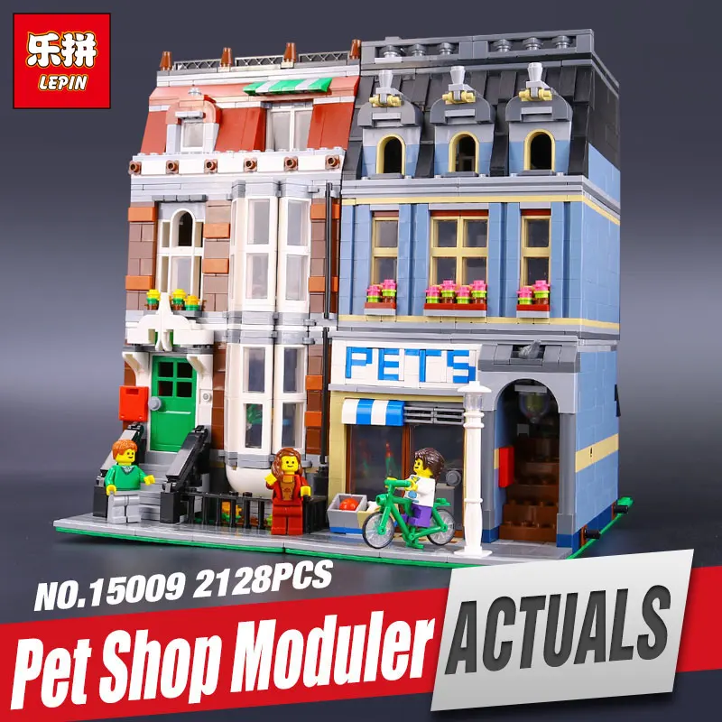 

City Street Pet Shop Supermarket Model Educational Building Block Kids Toy Gift