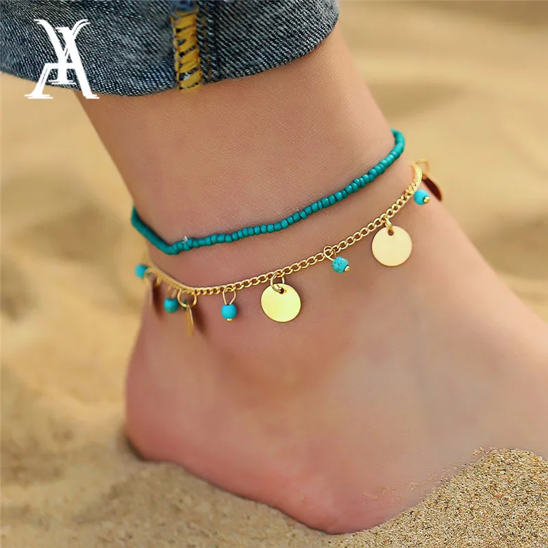 

Bohemian Imitation Pearls Multi-styles Anklet Charms Bracelets on the leg For Women Fashion Summer Foot Chain Party Jewelry Gift