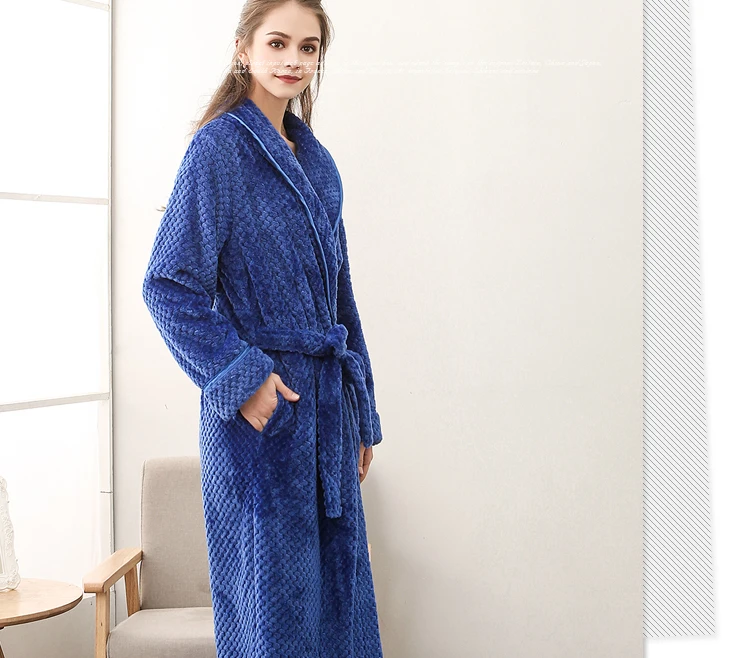 Фланелевые халат атласный длинные для женщин туалетный платья с длинными рукавами халат кимоно дома Femme пижамы ночное