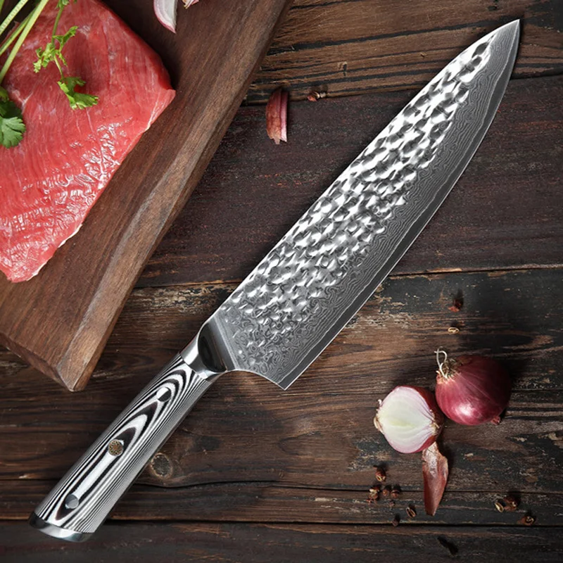 

New Handmade Knife 67-layers Japanese Damascus Stainless Steel Chef Knife Kiritsuke T Head Kitchen Utility Knives Wood Handle