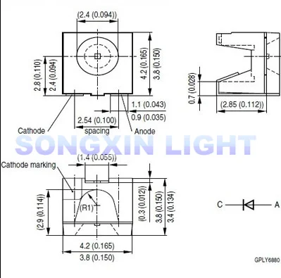 20шт 1210 сторона красный зеленый синий белый 4040 зуб мать 4X4 SMD светодиодный