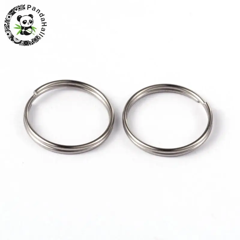 304 Stainless Steel Split Key Rings, Stainless Steel Color, 1.8x15mmin