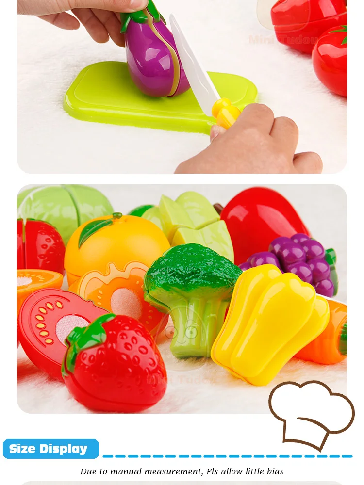 Детские пластиковые режущие игрушки для фруктов и овощей, ролевые пищевой реквизит, кухонный набор, обучающий развивающий подарок для маленьких девочек и мальчиков