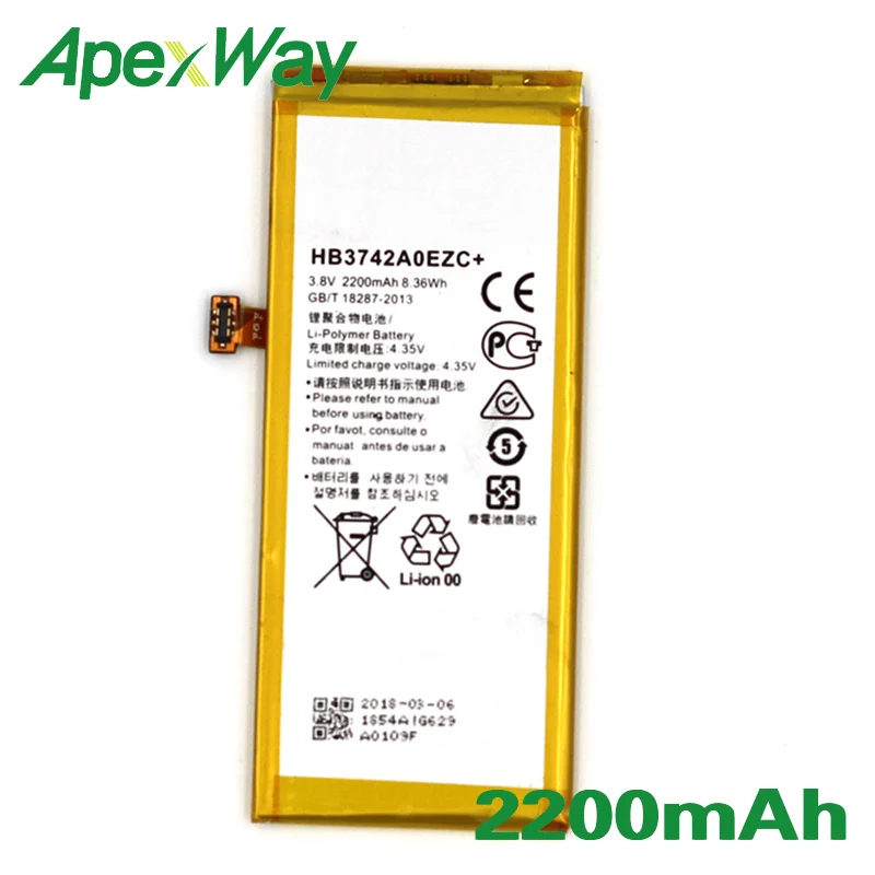 

ApexWay 2PCS/lot HB3742A0EZC++ 3000mAh Phone battery for Huawei Ascend P8 Lite Battery GR3 2016 TAG-L21 L22 L23 L01 L03 L13