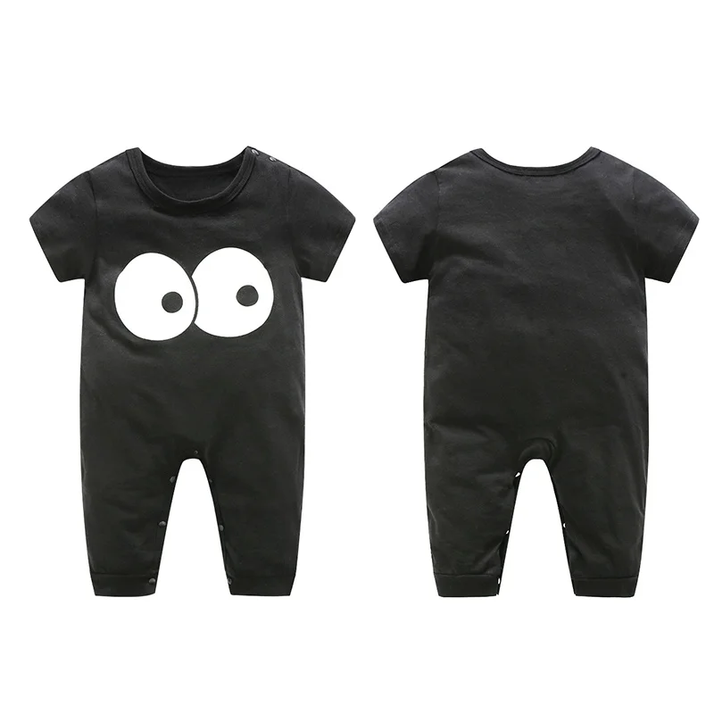 

Summer Baby Boys Bodysuits Child Little Monster Big Eyes Black Children Jumpsuit Clothing