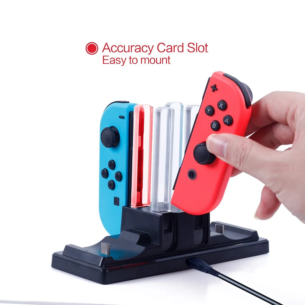 6 в 1 Joy-Con Pro контроллер зарядная станция с светодиодный индикаторным индикатором светодиодный переключатель двойной Pro контроллер usb зарядная док-станция