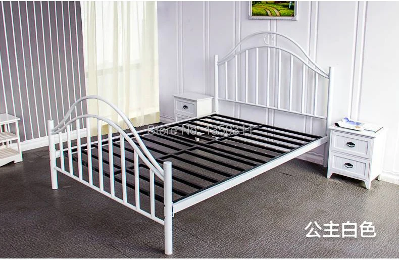 Enhanced version of European style Metal bed iron bed double bed pastoral style student bed 1.5 meters 1.8 meters Enhanced version of European style Metal bed iron bed double bed pastoral style student bed 1.5 meters 1.8 meters
