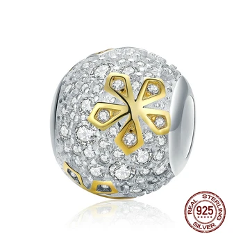 

MOWIMO Genuine 925 Sterling Silver Flower Charm Circle Round Bead Fit Original Silver Bracelets Pendant Jewelry Making BKC978