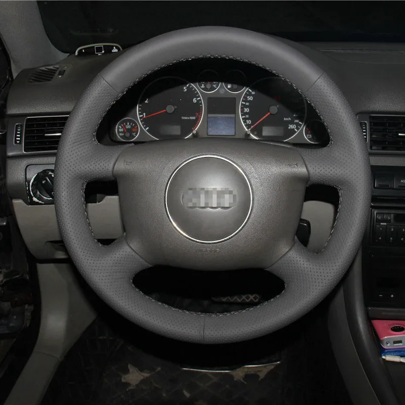 

DIY Sewing-on PU Leather Steering Wheel Cover Exact Fit For Audi A6 2004