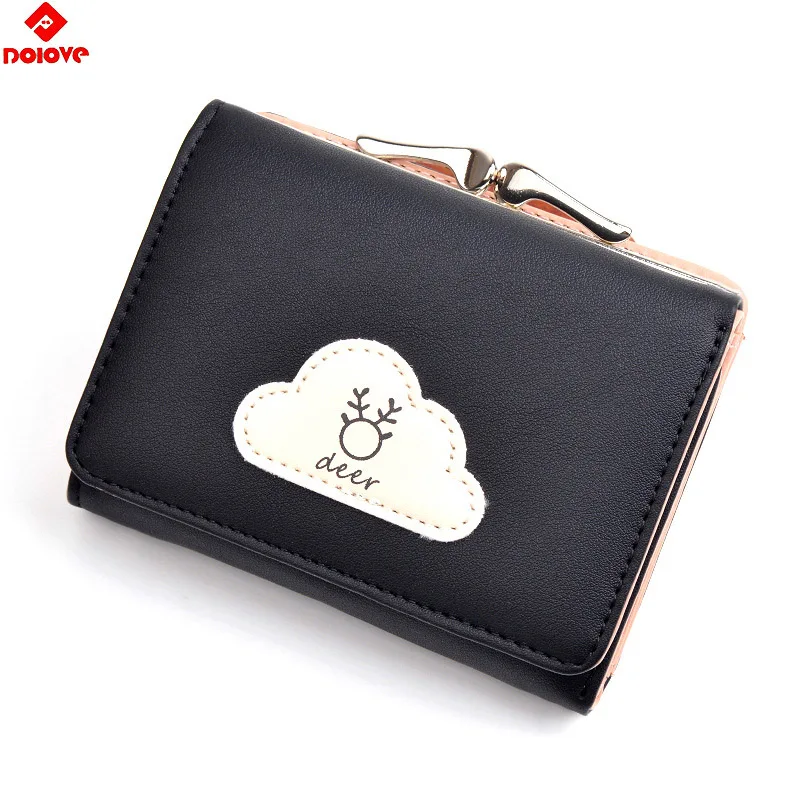 Brand Designer Small Coin Purses Leather Wallets Women Short Cute Hasp Wallet Female Money Clamp ...