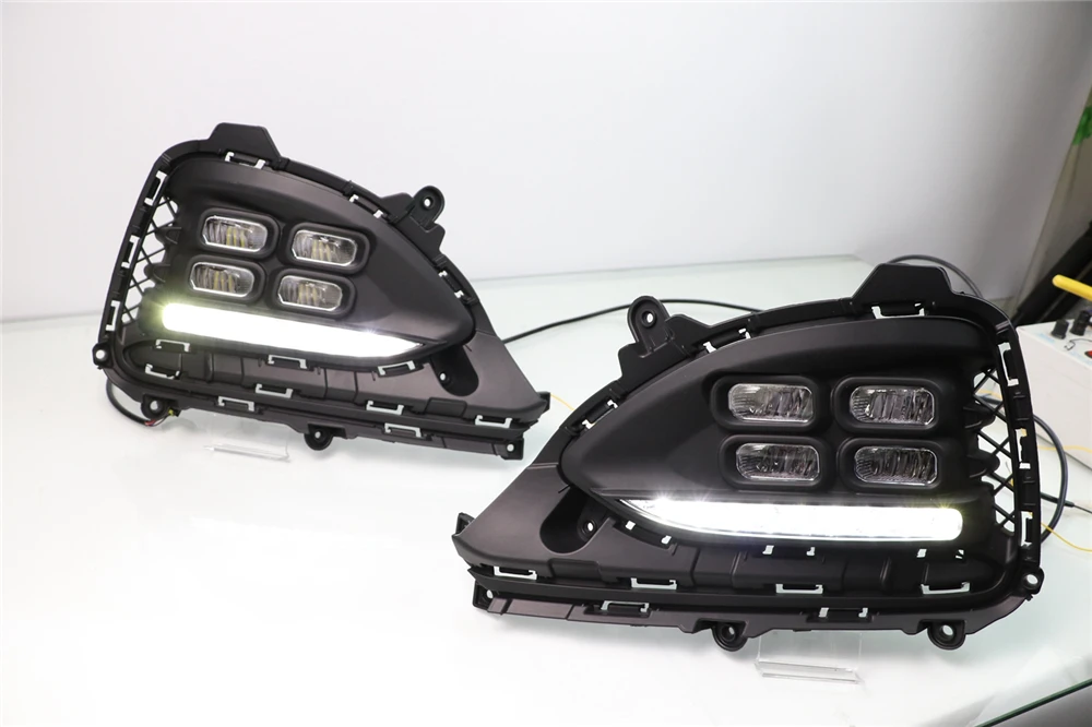 2 шт. Светодиодный дневной ходовой светильник для автомобиля DRL Водонепроницаемый ABS 12 В светодиодный противотуманный фонарь для hyundai I20