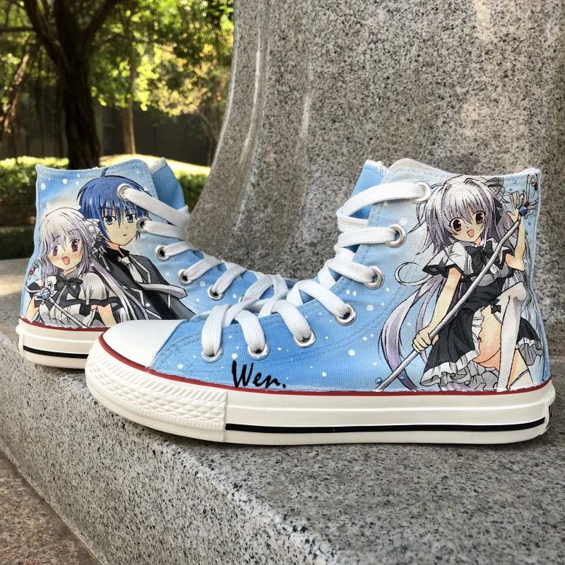 Wen Anime Hand Painted Shoes Design Custom Juuou Mujin no Fafnir Girls Women's High Top Canvas Sneakers for Gifts | Спорт и