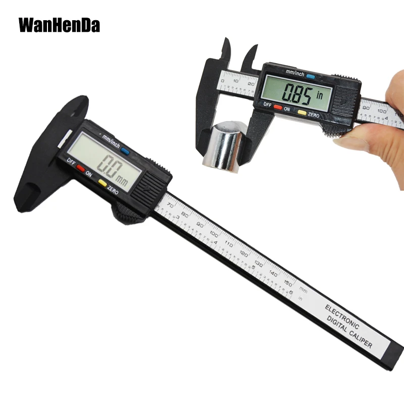 150mm 6/'/' Carbon Fiber Digital Electronic Gauge Vernier Caliper Micrometer Tool