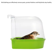 Cage Mounted Small Bird Parrot Budgie Pet Round Bath Basin Shower Bathtub Kit Parrot Bird Bathtub Parrot Bathing Supplies 1Pc