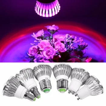 

LED Grow Light 85-265V E27/E14/GU10 6/10LED Flower Plant Grow Lights Convex Bulb Lamp For Greenhouse Indoor Hydroponics Vegs
