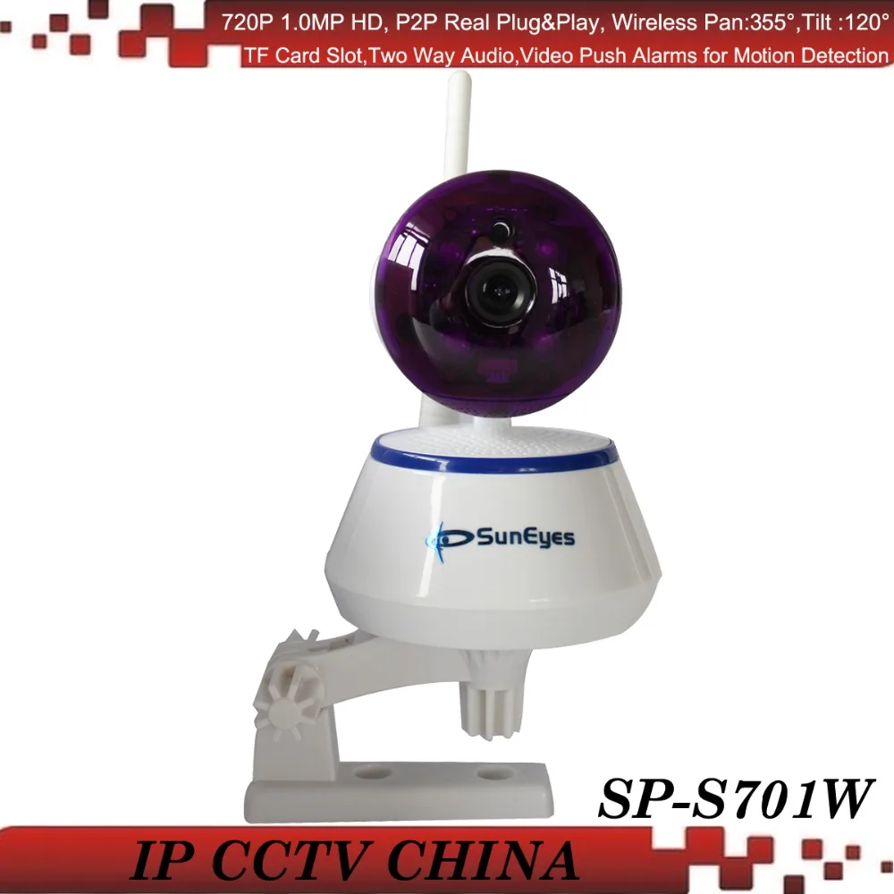  SunEyes SP-S701W 720P HD Mini P2P IP Camera Wireless Wifi Pan/Tilt Two Way Audio Video Push Alarm with Motion Detection Free APP 
