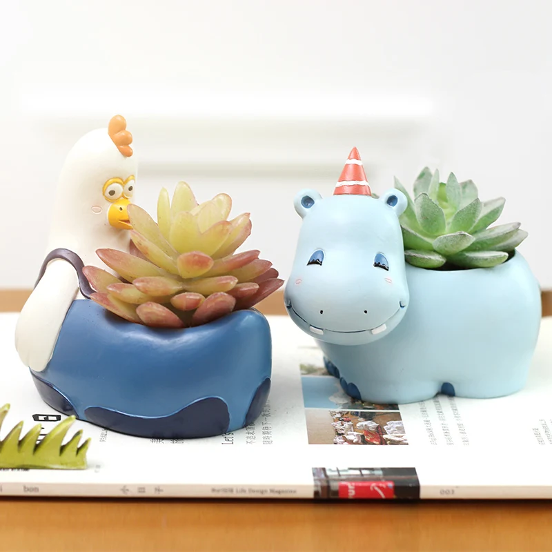

Cartoon flower pots planters flower vases home decor garden ornaments ceramic pots cute animals vase Succulent plants pot gift