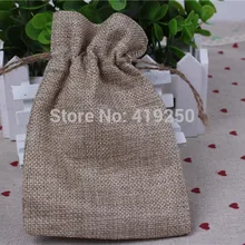 100 шт Свадебные любимые пакеты Искусственные льняные мешочки с джутовые мешки со шнурком вечерние сувенирные сумки для хранения Упаковка для ювелирных изделий