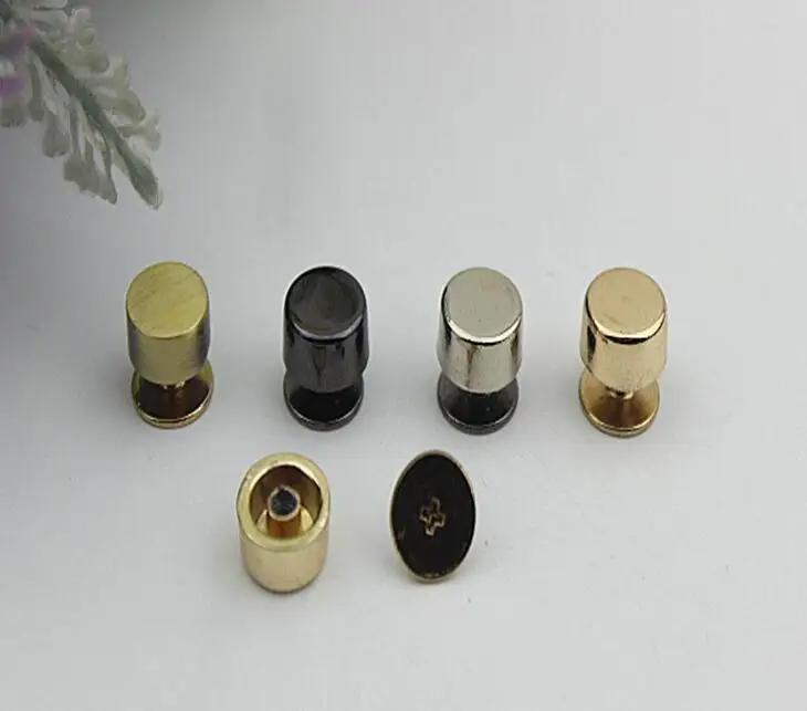 

Free shipping (20 PCS/lot) 4 color DIY portfolio shackles Circular arc surface of screw bags leather hardware accessories